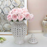 Maxbell Ceramic Flower Vase Temple Jar Storage Weddings Party Porcelain Ginger Jar