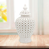 Maxbell Ceramic Flower Vase Temple Jar Storage Weddings Party Porcelain Ginger Jar