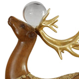 Maxbell 2 Pieces Reindeer Figurine Resin Craft Deer Statue for Cabinet Bedroom Decor Brown