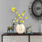 Maxbell 2 Pieces Reindeer Figurine Resin Craft Deer Statue for Cabinet Bedroom Decor Green