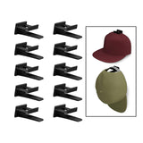 Maxbell 10Pcs Hat Hooks for Wall, Hat Rack Multifunctional Hat Storage Durable Black