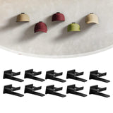 Maxbell 10Pcs Hat Hooks for Wall, Hat Rack Multifunctional Hat Storage Durable Black