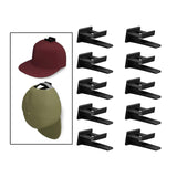 Maxbell 10Pcs Hat Hooks for Wall, Hat Rack Multifunctional Hat Storage Durable Black