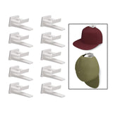 Maxbell 10Pcs Hat Hooks for Wall, Hat Rack Multifunctional Hat Storage Durable White