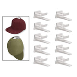 Maxbell 10Pcs Hat Hooks for Wall, Hat Rack Multifunctional Hat Storage Durable White