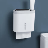 Maxbell Multifunctional Paper Holder Paper Shelf with Shelf for Hotel Toliet Kitchen white