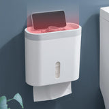 Maxbell Multifunctional Paper Holder Paper Shelf with Shelf for Hotel Toliet Kitchen white