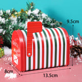 Maxbell Christmas Cookie Tin Box for Kitchen Ornament Holidays Stripe