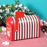 Maxbell Christmas Cookie Tin Box for Kitchen Ornament Holidays Stripe