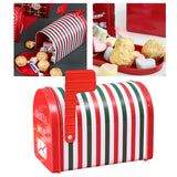Maxbell Christmas Cookie Tin Box for Kitchen Ornament Holidays Stripe