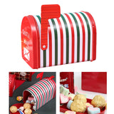 Maxbell Christmas Cookie Tin Box for Kitchen Ornament Holidays Stripe