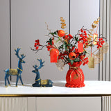 Maxbell 2Pcs Reindeer Figurines Animal Ornament Deer Statues for Bookcase Decoration Blue