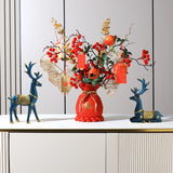 Maxbell 2Pcs Reindeer Figurines Animal Ornament Deer Statues for Bookcase Decoration Blue