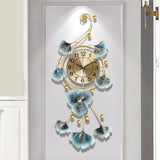 Maxbell European Wall Hanging Clocks Ginkgo Leaf for Restaurant Dining Room Home 37cmx82cm