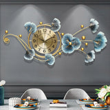 Maxbell European Wall Hanging Clocks Ginkgo Leaf for Restaurant Dining Room Home 37cmx82cm
