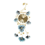 Maxbell European Wall Hanging Clocks Ginkgo Leaf for Restaurant Dining Room Home 37cmx82cm