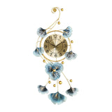 Maxbell European Wall Hanging Clocks Ginkgo Leaf for Restaurant Dining Room Home 37cmx82cm