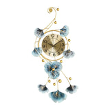 Maxbell European Wall Hanging Clocks Ginkgo Leaf for Restaurant Dining Room Home 37cmx82cm
