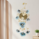 Maxbell European Wall Hanging Clocks Ginkgo Leaf for Restaurant Dining Room Home 37cmx82cm