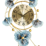 Maxbell European Wall Hanging Clocks Ginkgo Leaf for Restaurant Dining Room Home 37cmx82cm