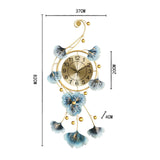 Maxbell European Wall Hanging Clocks Ginkgo Leaf for Restaurant Dining Room Home 37cmx82cm