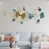 Maxbell European Wall Hanging Clocks Ginkgo Leaf for Restaurant Dining Room Home 82cmx37cm