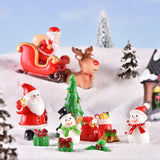Maxbell Cute Christmas Old Man Figurine Statue Ornament Small Xmas Dollhouse StyleA