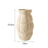Maxbell Vase Flower Pot Flower Container Sculpture for Office Bedroom Decoration Beige