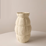 Maxbell Vase Flower Pot Flower Container Sculpture for Office Bedroom Decoration Beige