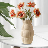 Maxbell Vase Flower Pot Flower Container Sculpture for Office Bedroom Decoration Beige