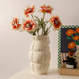 Maxbell Vase Flower Pot Flower Container Sculpture for Office Bedroom Decoration Beige