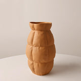 Maxbell Vase Flower Pot Flower Container Sculpture for Office Bedroom Decoration Orange