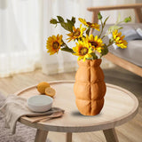 Maxbell Vase Flower Pot Flower Container Sculpture for Office Bedroom Decoration Orange