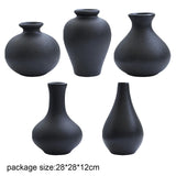 Maxbell Nordic Ceramic Vase 5Pack Boho Flowers Arrangement for Entryway Kitchen Black