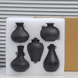 Maxbell Nordic Ceramic Vase 5Pack Boho Flowers Arrangement for Entryway Kitchen Black