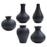 Maxbell Nordic Ceramic Vase 5Pack Boho Flowers Arrangement for Entryway Kitchen Black