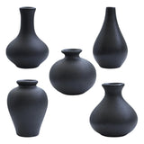 Maxbell Nordic Ceramic Vase 5Pack Boho Flowers Arrangement for Entryway Kitchen Black