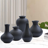 Maxbell Nordic Ceramic Vase 5Pack Boho Flowers Arrangement for Entryway Kitchen Black