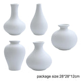 Maxbell Nordic Ceramic Vase 5Pack Boho Flowers Arrangement for Entryway Kitchen White