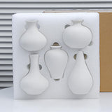 Maxbell Nordic Ceramic Vase 5Pack Boho Flowers Arrangement for Entryway Kitchen White