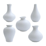 Maxbell Nordic Ceramic Vase 5Pack Boho Flowers Arrangement for Entryway Kitchen White