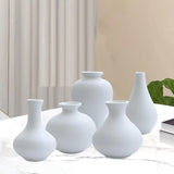 Maxbell Nordic Ceramic Vase 5Pack Boho Flowers Arrangement for Entryway Kitchen White