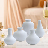 Maxbell Nordic Ceramic Vase 5Pack Boho Flowers Arrangement for Entryway Kitchen White