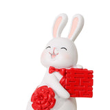 Maxbell Creative Rabbit Statue Resin Bunny Figurine Wedding Gift Shelf Decor StyleA