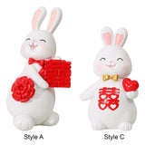 Maxbell Creative Rabbit Statue Resin Bunny Figurine Wedding Gift Shelf Decor StyleA