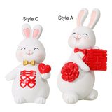 Maxbell Creative Rabbit Statue Resin Bunny Figurine Wedding Gift Shelf Decor StyleA