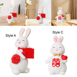 Maxbell Creative Rabbit Statue Resin Bunny Figurine Wedding Gift Shelf Decor StyleA