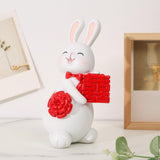 Maxbell Creative Rabbit Statue Resin Bunny Figurine Wedding Gift Shelf Decor StyleA