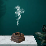 Maxbell Wooden Incense Burner Farmhouse Housewarming Censer Incense Stick Holder Black