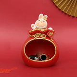 Maxbell Rabbit Resin Statue Figurine Sculptures Jewelry Candy Bedroom Storage Box